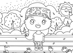 女生在烈日下軍訓的簡筆畫圖片